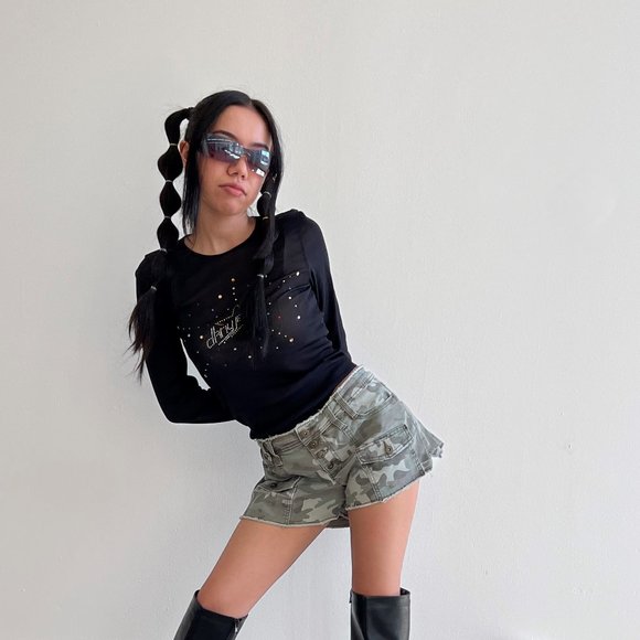 Y2K l.e.i. camo shorts (L) - Picture 3 of 5